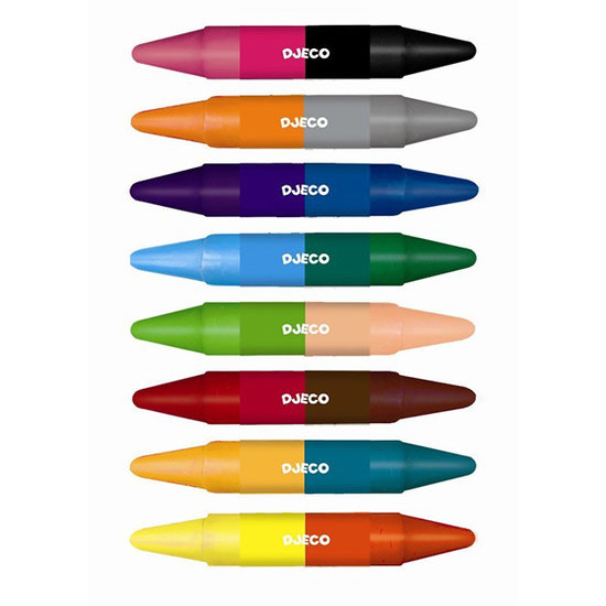 Djeco Wax crayons double-sided 8 pieces - Djeco