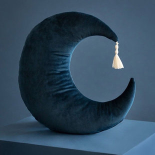 Cushion Pierrot Moon Velvet Night Blue - Nobodinoz