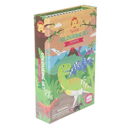 Tiger Tribe kleur- en stickerset dinosaurus