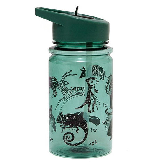 Petit Monkey Trinkflasche Schwarze Tiere Salbei - Petit Monkey