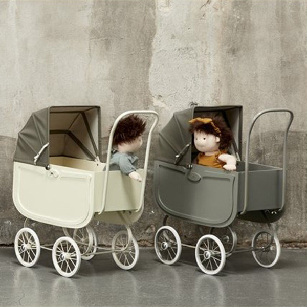 grey dolls pram