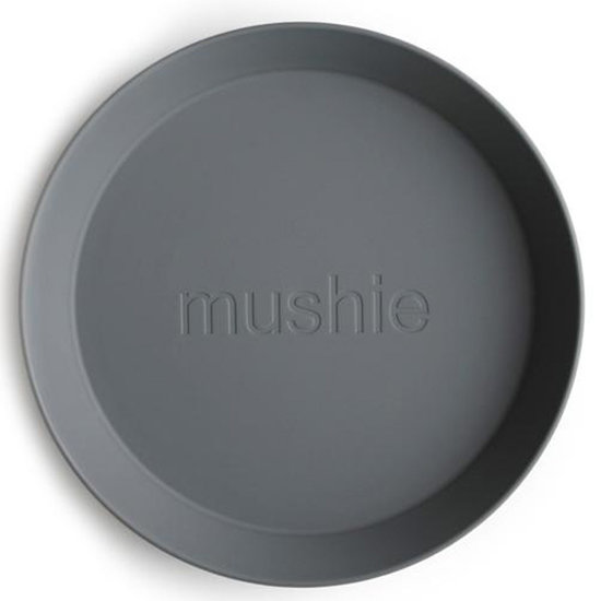 Mushie Mushie round dinnerware plates 2 pack - Smoke