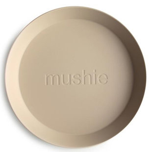 Mushie round dinnerware plates 2 pack - Vanilla