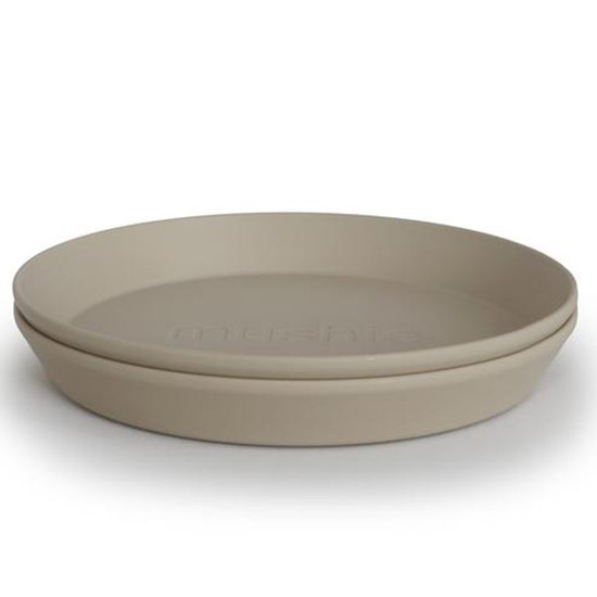 Mushie Mushie round dinnerware plates 2 pack - Vanilla