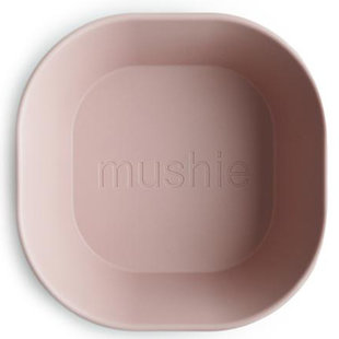 Mushie vierkante kommen set van 2 - Blush