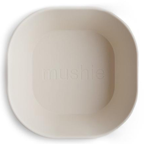 Mushie Square Dinnerware Bowls, Set of 2 - Ivory