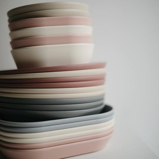 Mushie Mushie round dinnerware bowls 2 pack - Vanilla