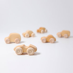 Grimm's wooden cars - set of 6