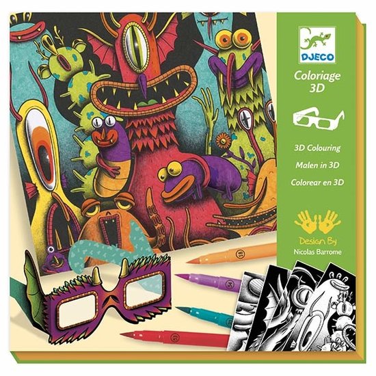 Djeco Djeco 3D colouring Funny Freaks