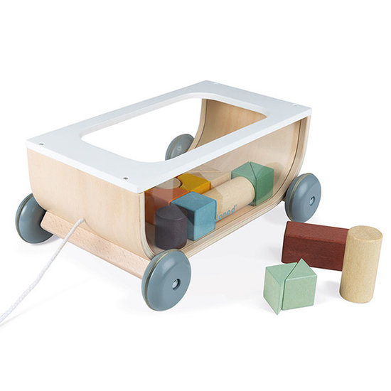 Janod speelgoed Chariot de cubes Sweet Cocoon - Janod