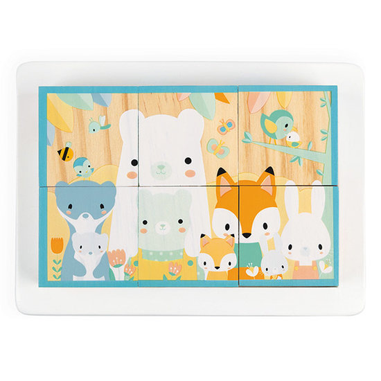 Janod Janod barquette 6 cubes animaux Pure