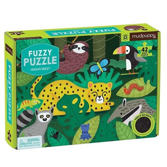 Mudpuppy Mudpuppy fuzzy puzzle LRainforest 42pcs