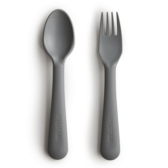 Mushie Mushie fork and spoon - Smoke