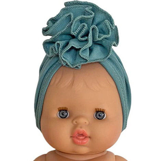 Minikane Bandeau turban Fleur turquoise - Minikane