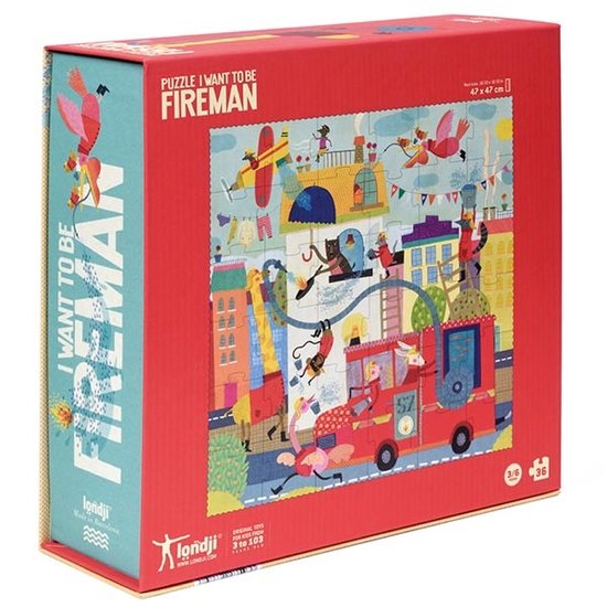 Londji Londji Puzzle I want to be a fireman 36-Teilig +3J
