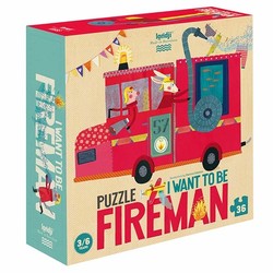 Puzzle I want to be a fireman 36pcs +3ans - Londji