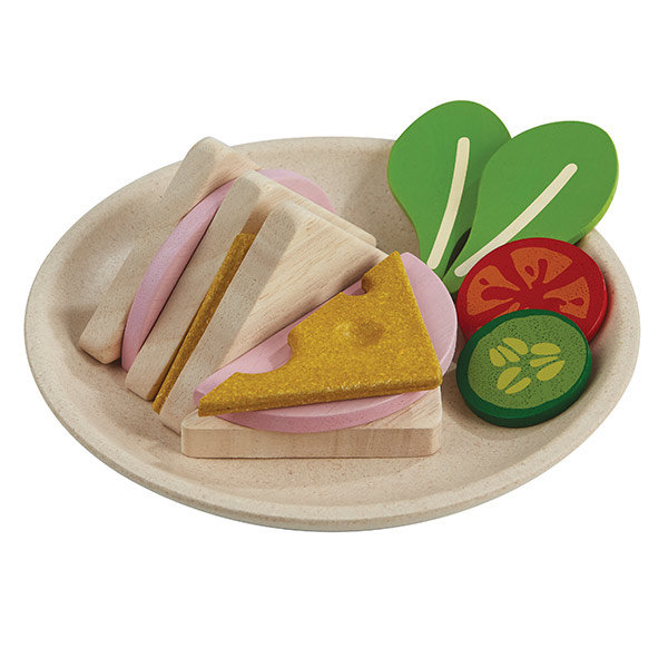 Ontwikkelen Vertrouwen op absorptie Plan Toys speelgoed eten - sandwiches maaltijd | Little Thingz