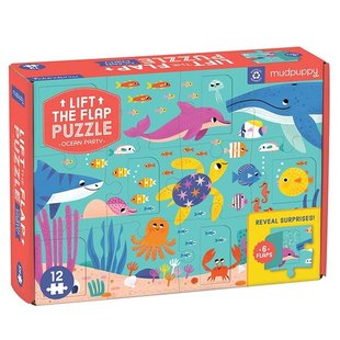 Mudpuppy lift-the-flap puzzle ocean party 12pcs