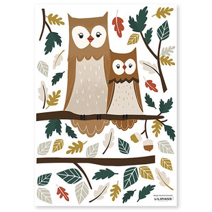 Lilipinso wall stickers Forest Owl Family