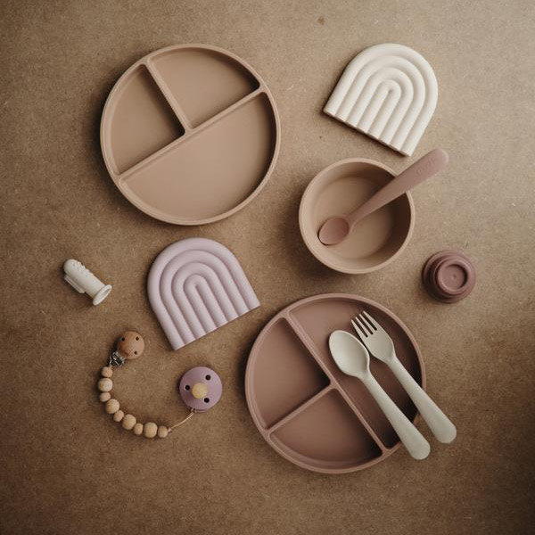 Mushie Assiette A Ventouse Silicone Natural Little Thingz