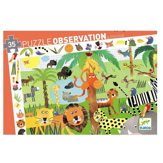 Djeco Djeco Beobachtung Puzzle Dschungel +3 Jahren 35T
