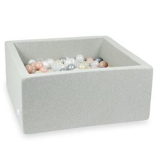 Ball pit light grey 90x90x40cm incl. balls - Moje