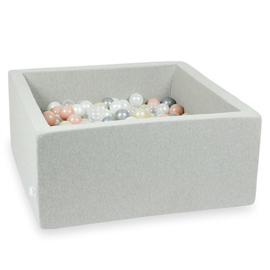 Moje Ball pit light grey 90x90x40cm incl. balls - Moje