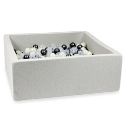 Ball pit light grey 110x110x40cm incl. balls - Moje