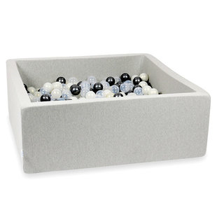 Ball pit light grey 110x110x40cm incl. balls - Moje