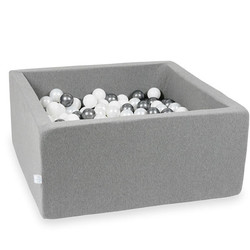 Ball pit grey 90x90x40cm incl. balls - Moje