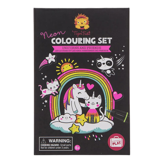 Tiger Tribe Tiger Tribe Neon coloring set Unicorns and Friends