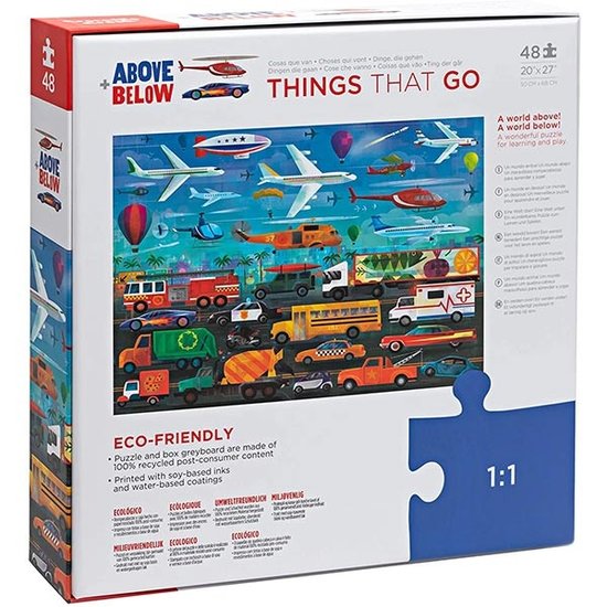 Crocodile Creek Crocodile Creek | Above + Below Puzzle, 48 Pieces - Vehicles