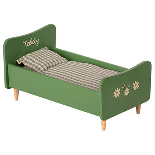 Maileg houten bed Teddy dad - Dusty green 26cm