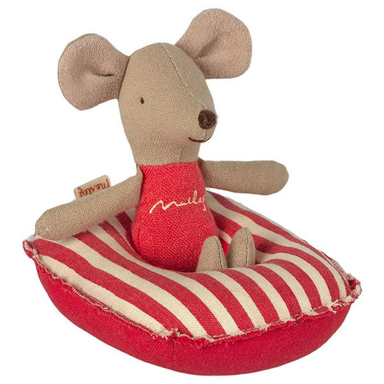 Maileg Maileg rubberboot Small Mouse - Red Stripe