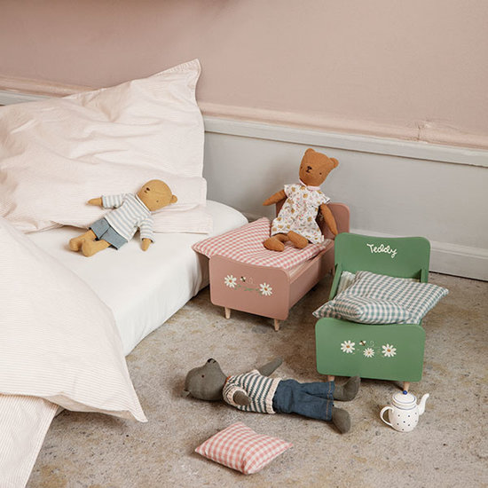 Maileg Maileg lit en bois Teddy dad - Dusty green 26cm