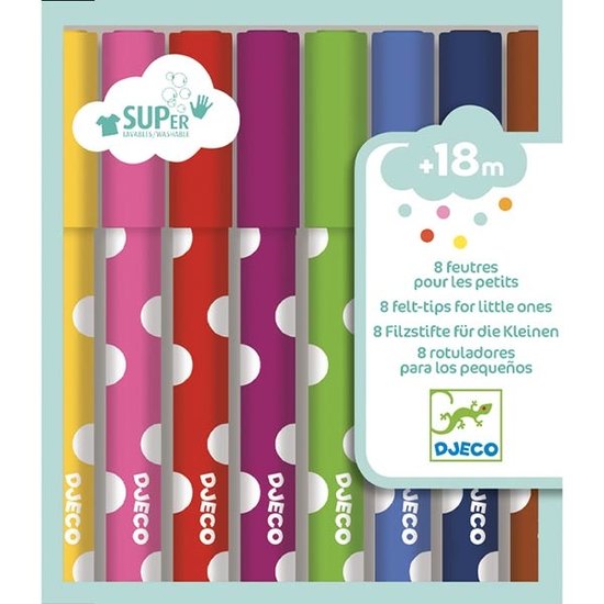 Djeco Djeco washable felt-tip pens 8pcs