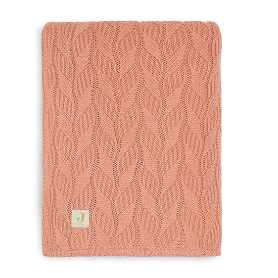 Jollein Jollein blanket 75x100cm Spring knit rosewood/coral fleece