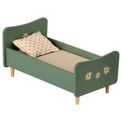 Maileg houten bed Mini - Mint blue 26cm