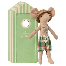 Maileg vader muis in strandcabine