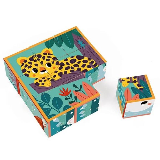 Janod speelgoed Janod cardboard cubes Animals WWF®