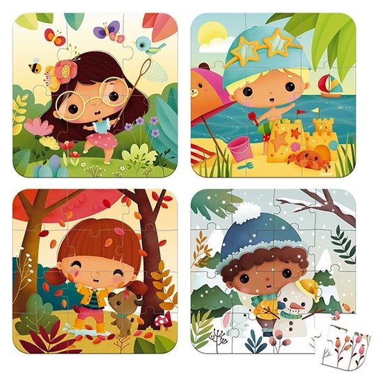 Janod Janod puzzles The 4 seasons 6, 9, 12 and 16pcs +3yrs