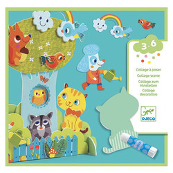 Djeco collage à poser 3D copains au jardin