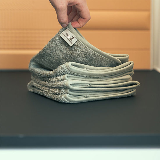 Timboo Washandjes Feather Grey set van 3 - Timboo