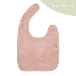 Bavoir XL double couche Misty Rose 26x38cm - Timboo