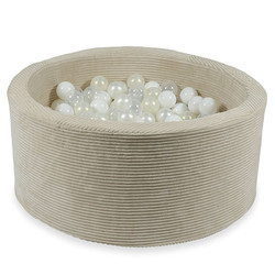 Ball pit rib velvet beige 90x40 +balls - Moje