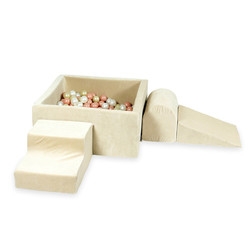 Moje Foam play set + ball pit 90x90x40 - Velvet Beige