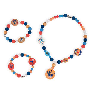 Janod Birdy wooden beads Swallows