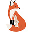 Lilipinso Lilipinso M. Fox muursticker Mr Fox & his friend