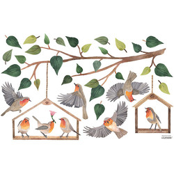 Lilipinso stickers muraux Queyran Robins Redbreast XL