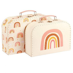 A Little Lovely Company suitcase set Rainbows